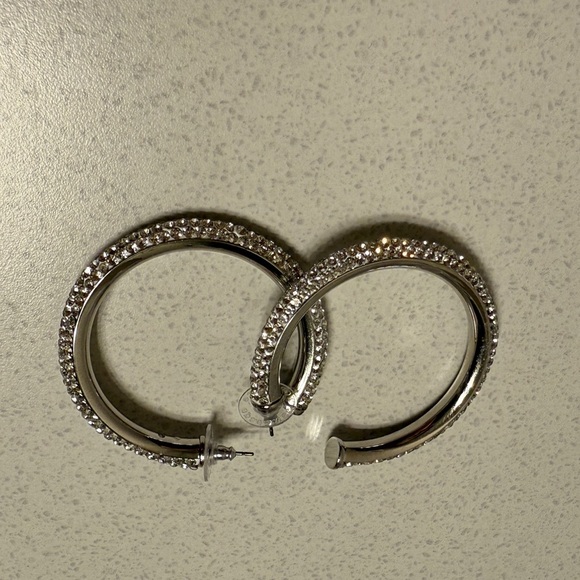 Elegant Silver Hoop Earrings - Picture 12 of 17